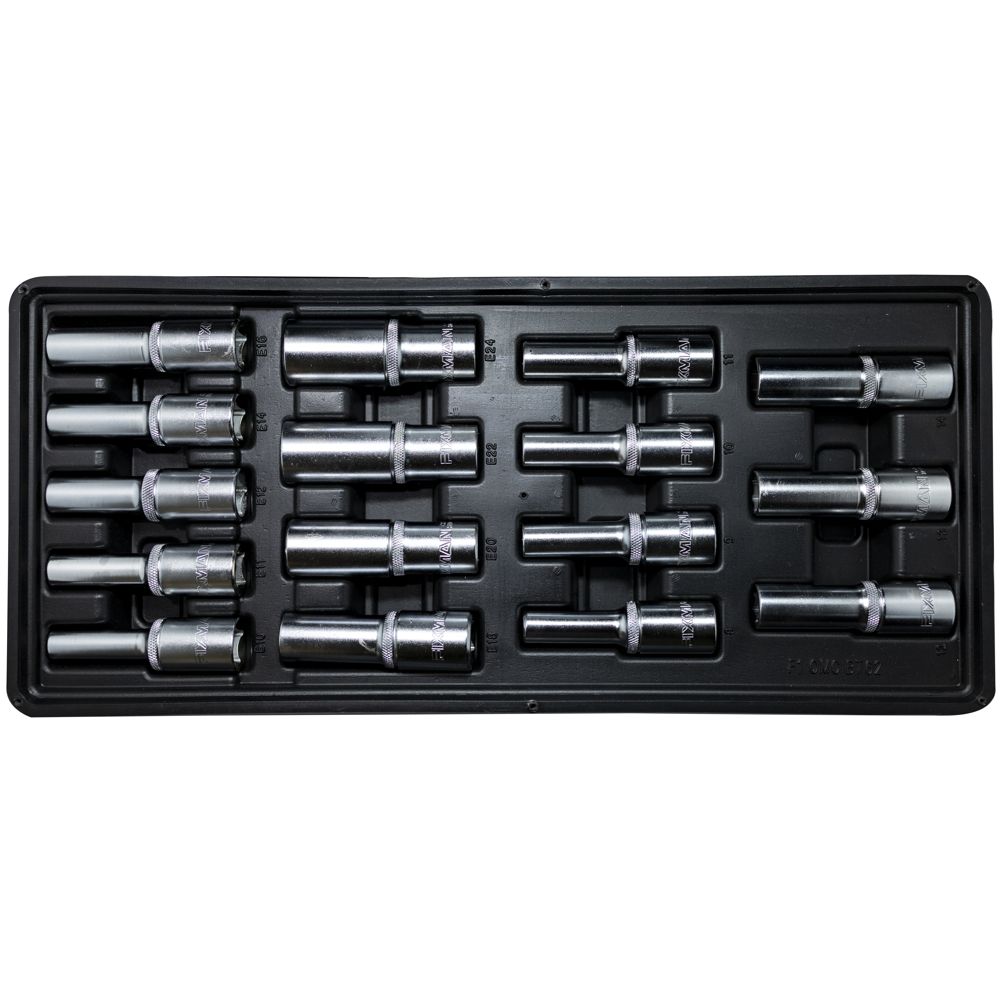 FIXMAN 16-pc 1/2' Dr.deep Sockets